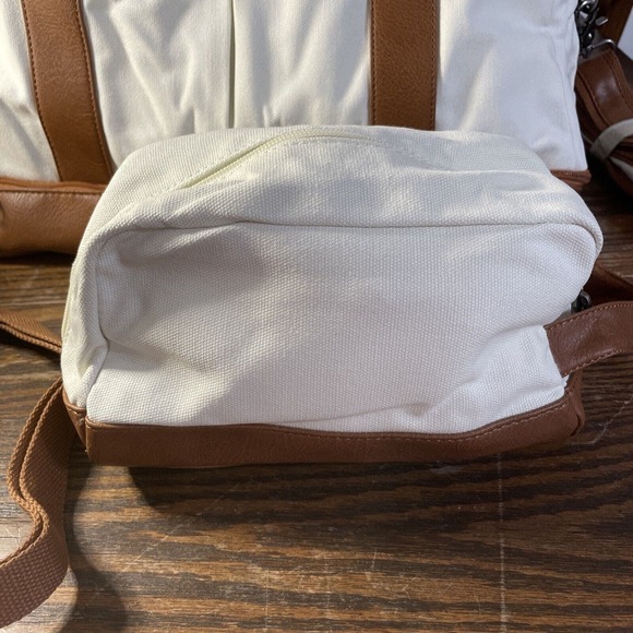 Weekend Overnight Travel Bags 3-piece White Canvas Duffel Duffle Luggage Dop Kit - Picture 9 of 9